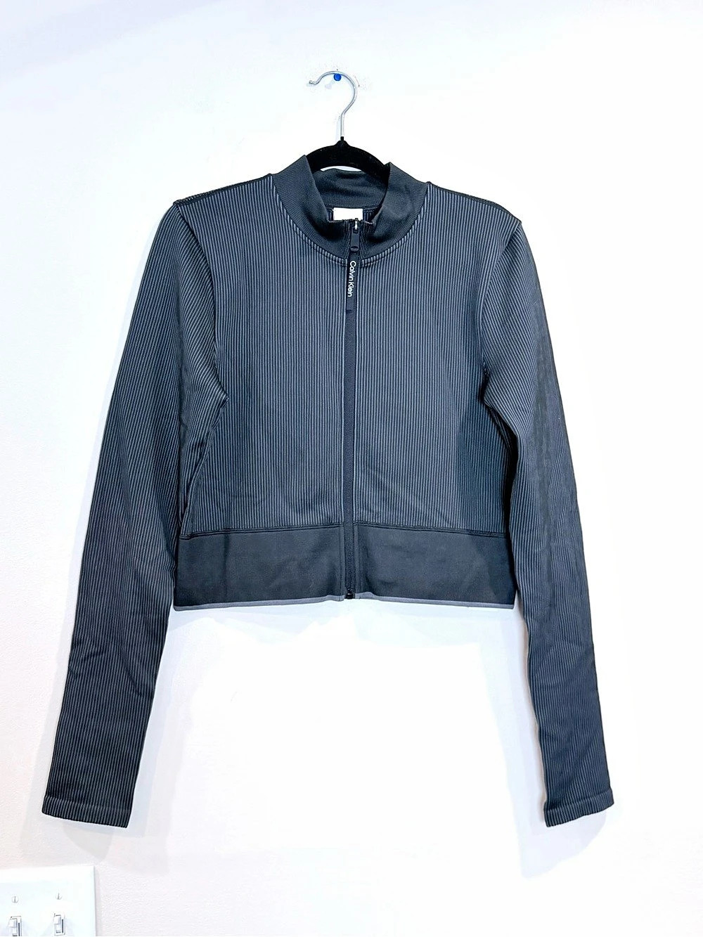 🔥Calvin Klein Rib Sport Cropped Jacket Striped Black XL🔥